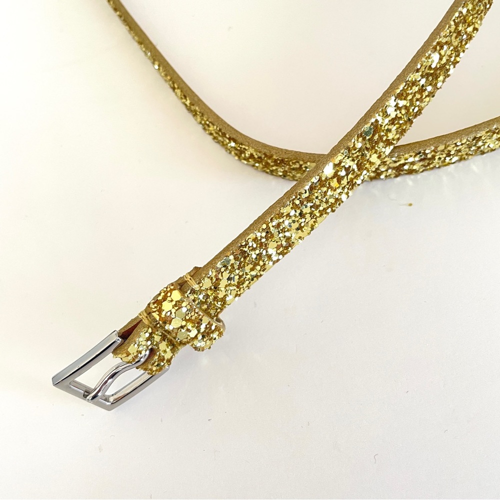 New Crewcuts J Crew Girls Leather Gold Glister Belt